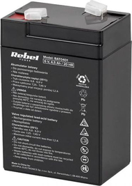 Bateri xhel Rebel BAT0401, 6V, 4.5Ah, e zezë