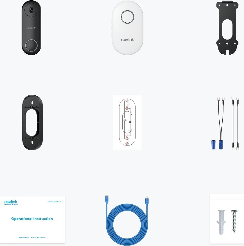 Zilja inteligjente Reolink Video Doorbell D340P, 2K, PoE, e zezë