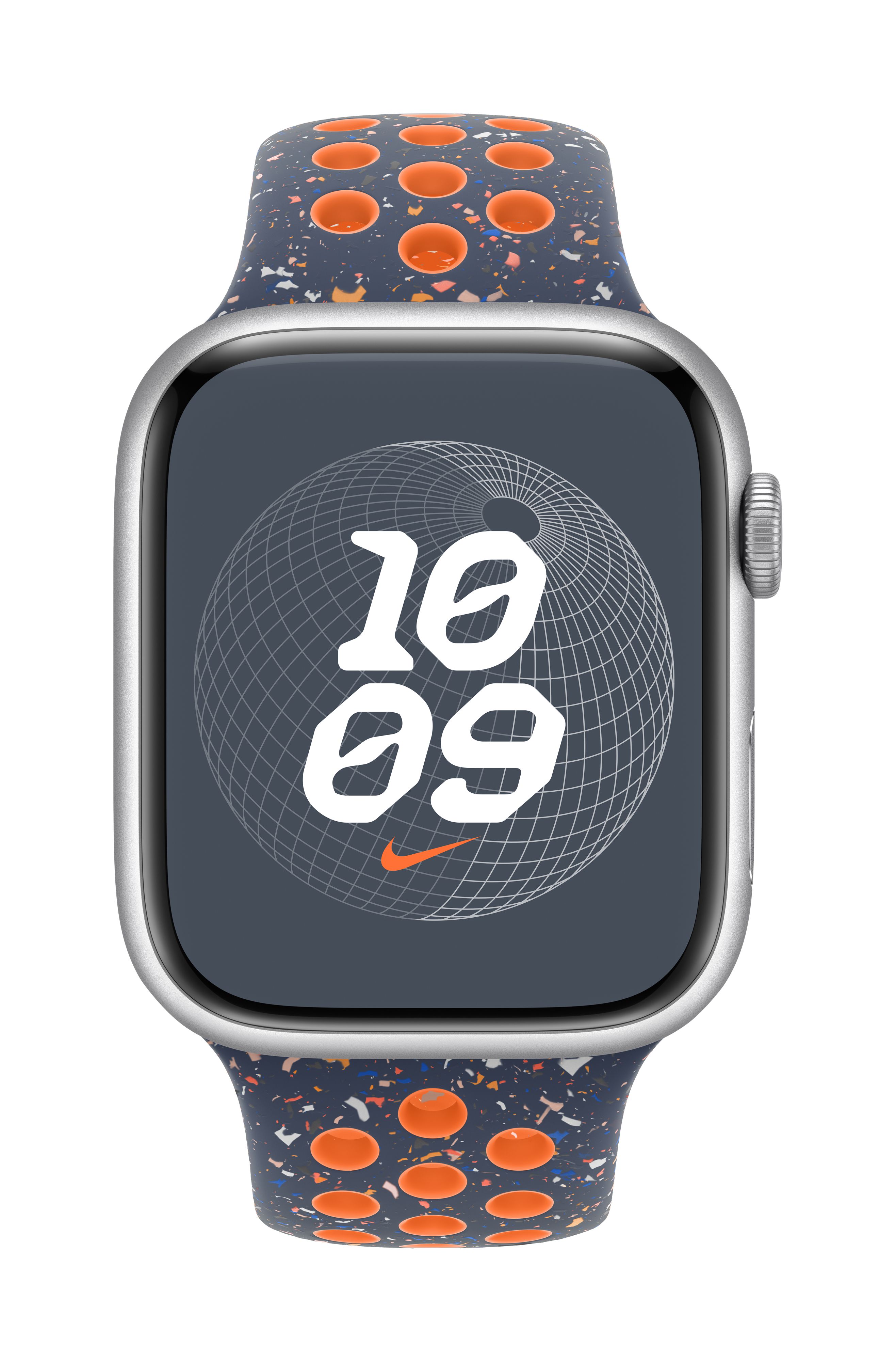 Apple Watch 45mm Nike Band, Blue Flame Nike Sport Band - M/L