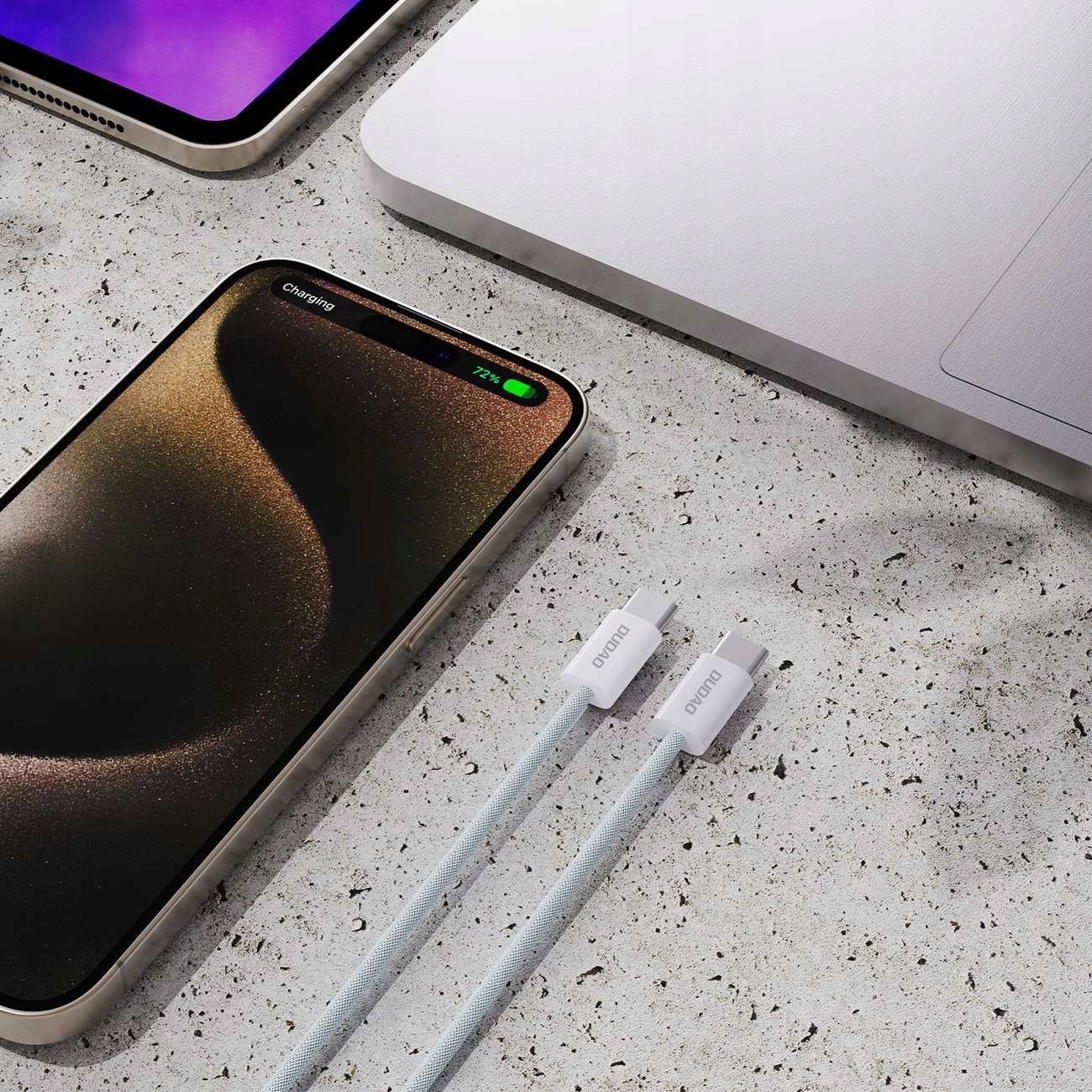 Kabllo USB C Dudao, 2m, PD 60W, i gërshetuar