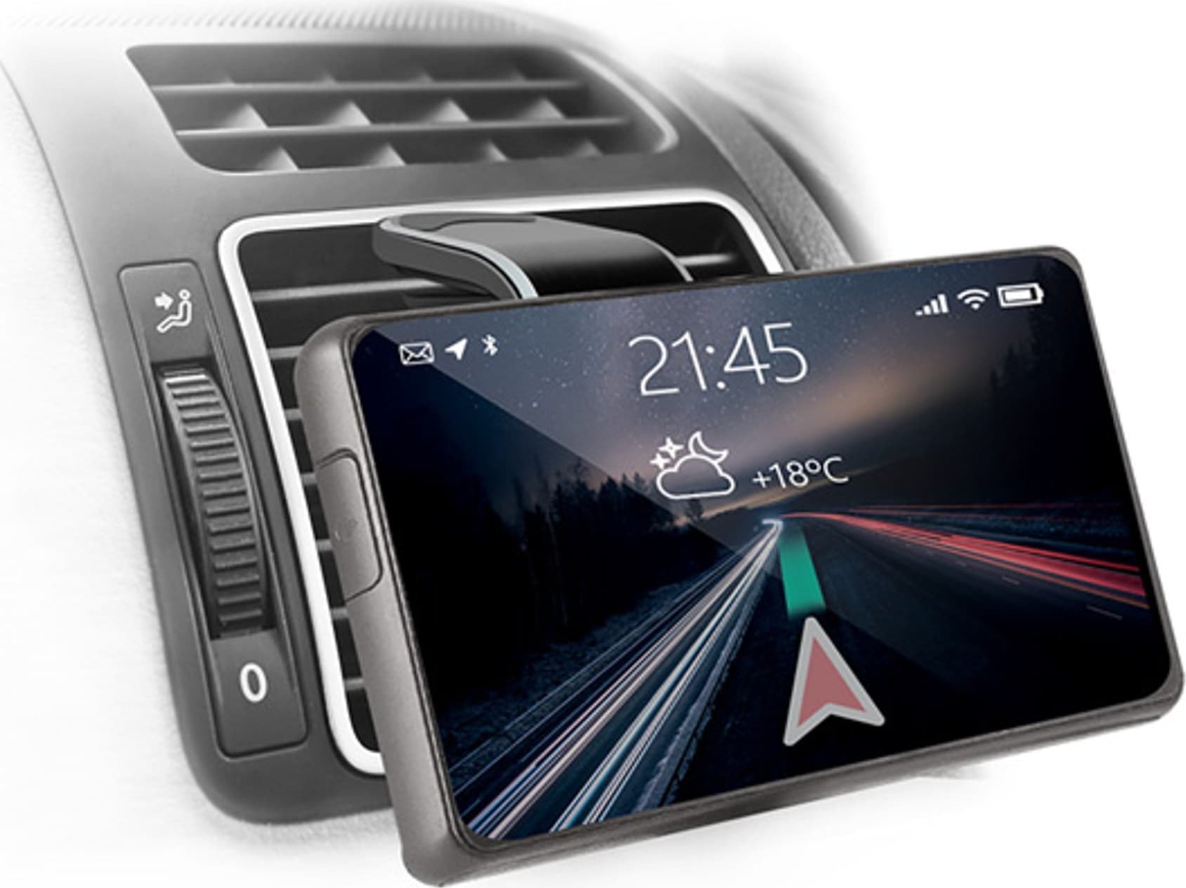 Mbajtëse magnetike për veturë Defender CH-127, për grilë ajri, universale, zi argjend