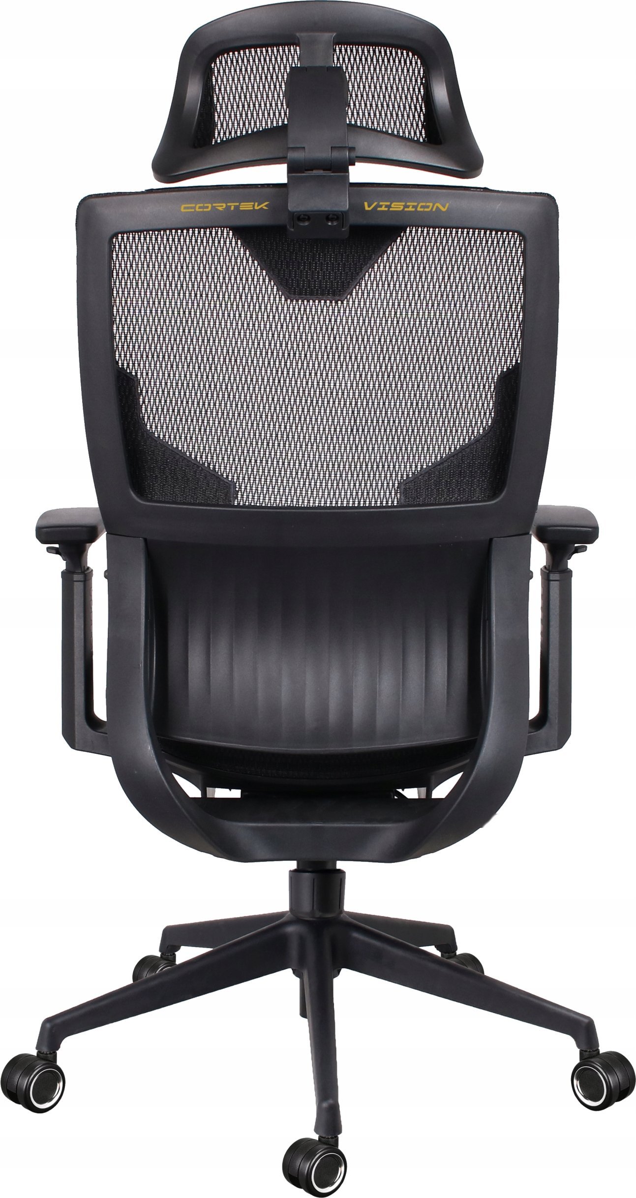 Karrige zyre lojërash Cortek Vision, rrotulluese, material i ajrosshëm, e zezë