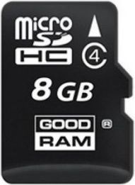Kartë e memories GOODRAM M40A, MicroSDHC, 8 GB, Class 4 + përshtatës SD