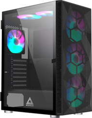 Kasë Montech X3 Mesh Mid Tower, RGB, Tempered Glass, e zezë