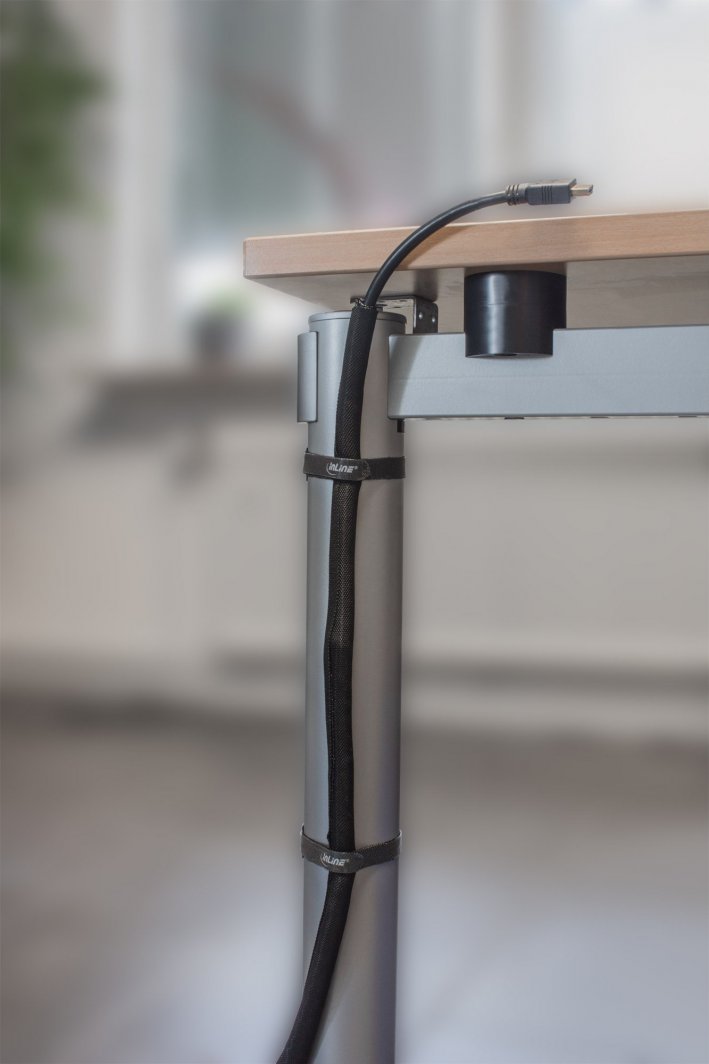 Mbështjellës kabllosh InLine Self Closing Sleeving, 25mm diametër, 2m, i zi