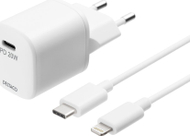 Karikues muri DELTACO USB, USB C PD 20W, 3A, i bardhë