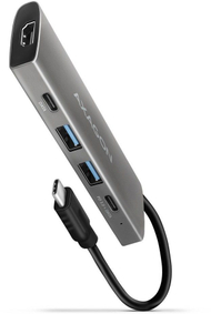 USB hub AXAGON HMC-5G21, 5 në 1, USB-C 3.1, HDMI 4K, gri