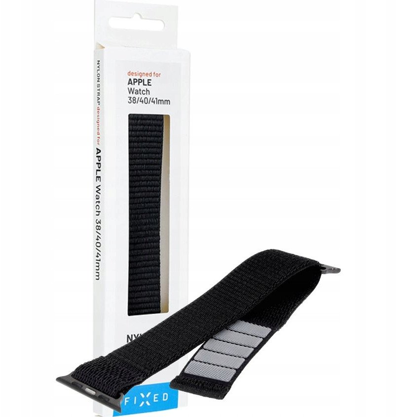 Rrip dore FIXED Nylon Strap për Apple Watch 38 40 41mm, najlon, i zi