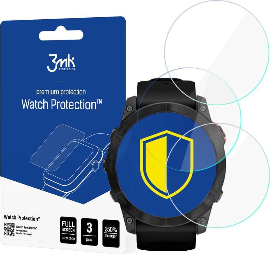 Mbrojtës ekrani 3MK Hybrid Glass për Garmin Fenix 7X, xham hibrid fleksibël, transparent