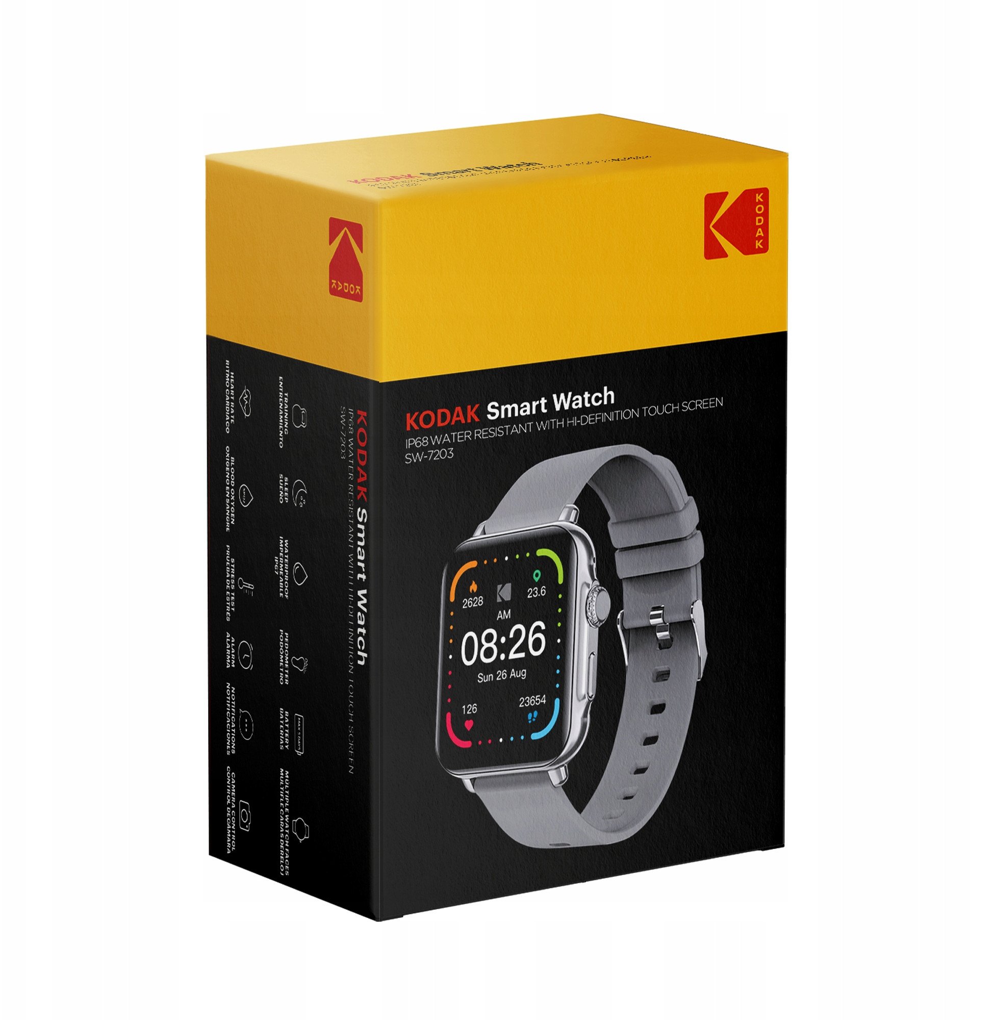 Ora inteligjente Kodak SW-7203, smartwatch, e zezë