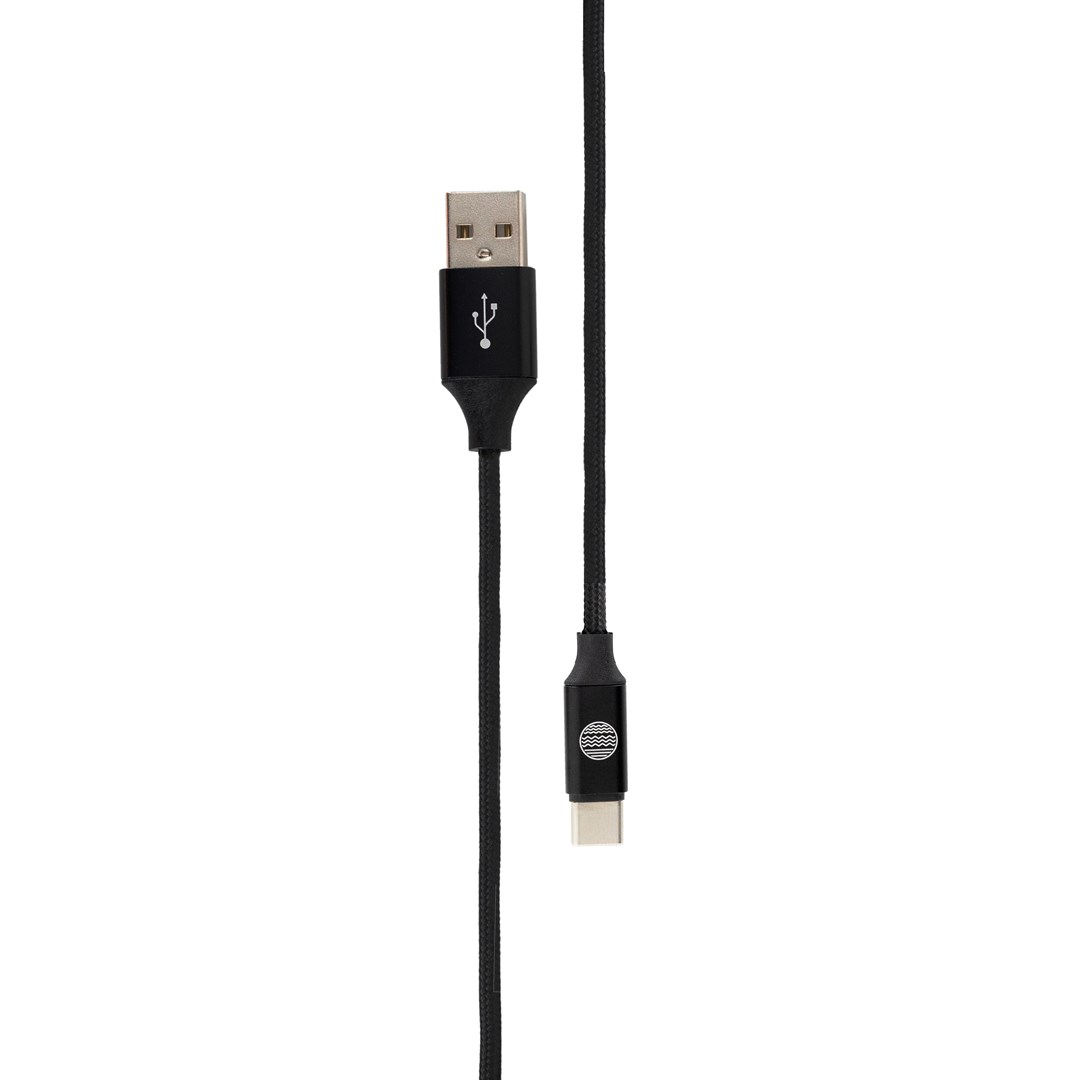 Kabllo USB-A në USB-C Our Pure Planet, 1.2m, e zezë 