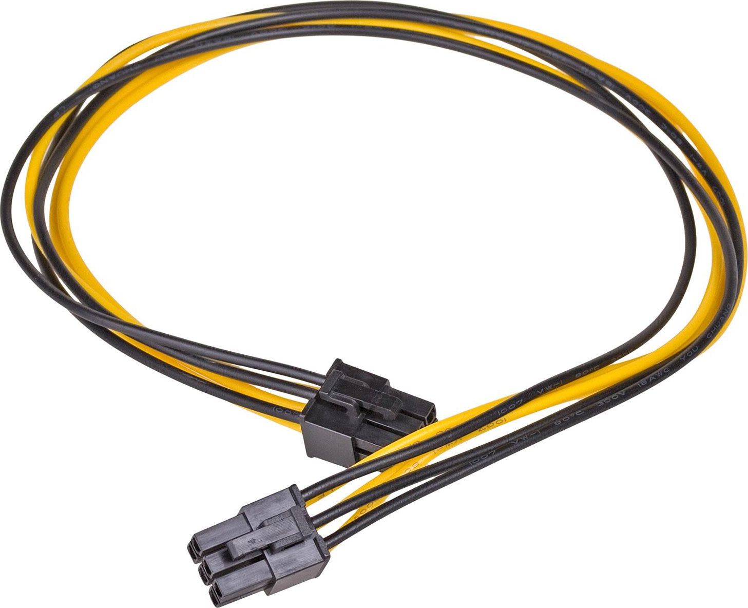 Kabllo Akyga PCIe 6-pin - PCIe 6-pin, 0.4m, e verdhë