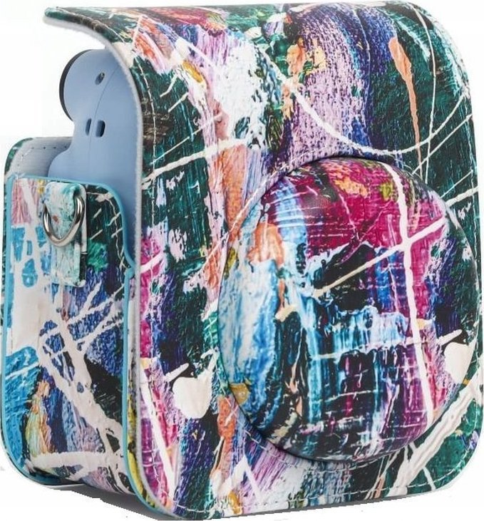 Çantë mbrojtëse LoveInstant Speckled Image për Fujifilm Instax Mini 12, lëkurë eko, me rrip, blu