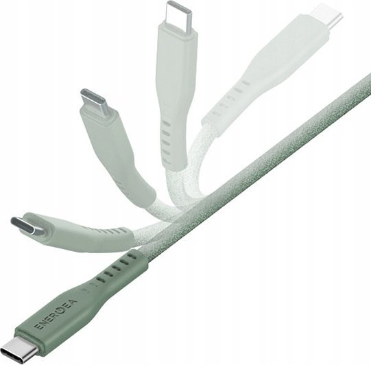 Kabllo USB C Energea Flow, 1.5m, 240W 5A PD, jeshile