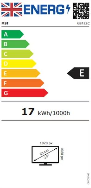 Monitor MSI G2422C, 23.6", Full HD, 1ms, 180Hz, i zi