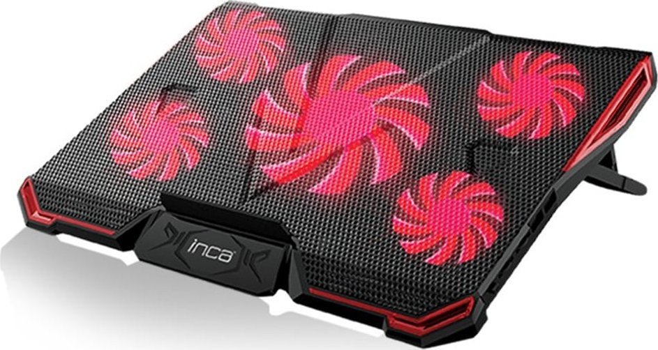 Pllakë ftohëse për laptop Inca INC-611GMS, 17", 5 ventilatorë LED, e zezë