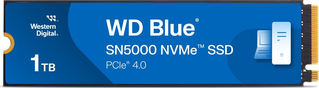Disk SSD Western Digital Blue SN5000, 1 TB, PCIe Gen 4.0, 5150 MB/s, i kaltër