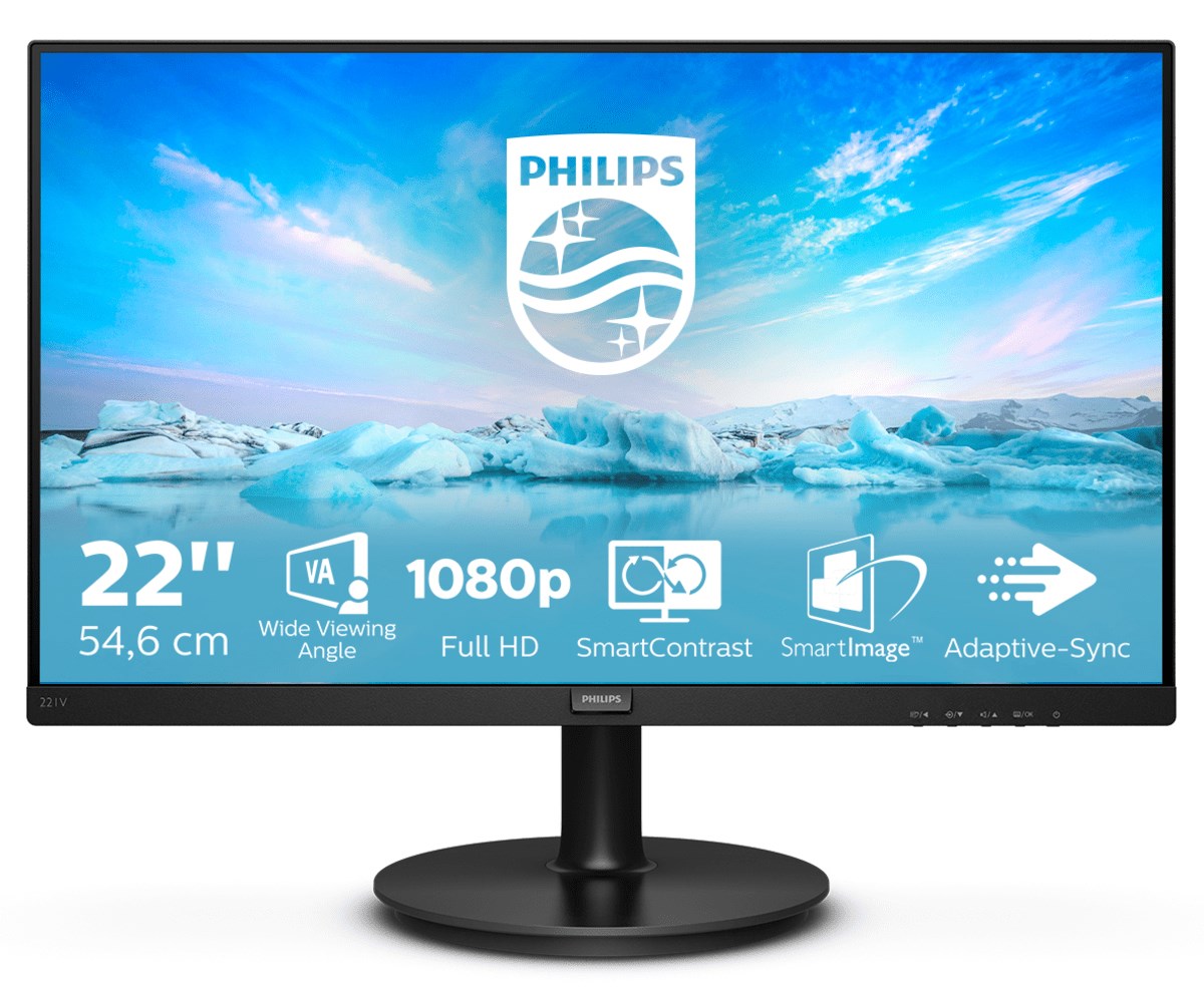 Monitor Philips V Line, 21.5", 1920 x 1080, Full HD, 75 Hz, i zi