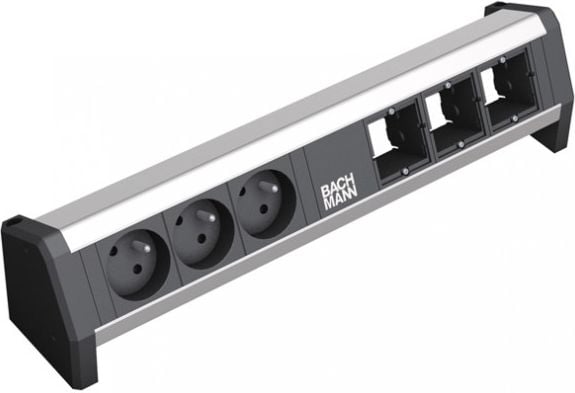 Zgjatës tavoline Bachmann DESK, 3 dalje, 230V, i zi