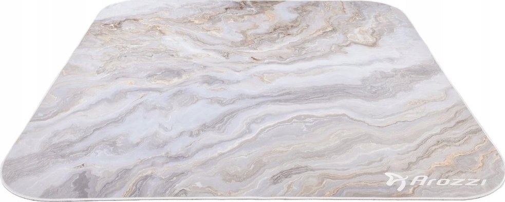 Tapet dyshemeje Arozzi Zona Quattro, mikrofibër, i larshëm, mermer i bardhë
