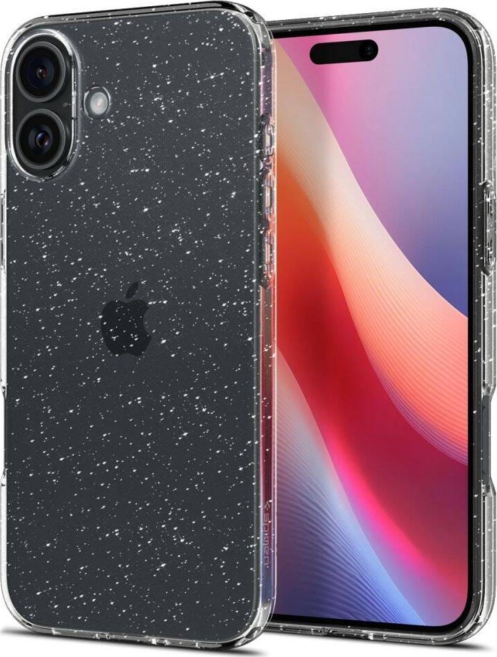 Mbulesë telefoni Spigen Liquid Crystal Glitter, për iPhone 16, TPU, transparente me shkëlqim