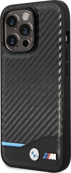 Këllëf BMW BMHCP13X22NBCK për iPhone 13 Pro Max, hardcase lëkurë Carbon, i zi
