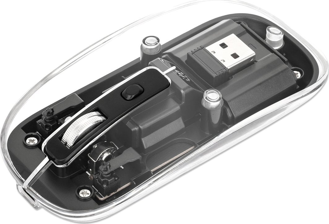 Mouse pa kabëll Manhattan Transparent, 800 1600 dpi, RGB, i zi transparent