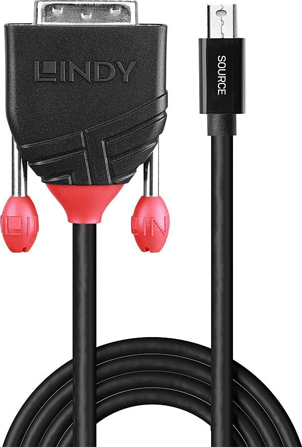 Kabllo Lindy DisplayPort Mini - DVI-D, 3m, e zezë