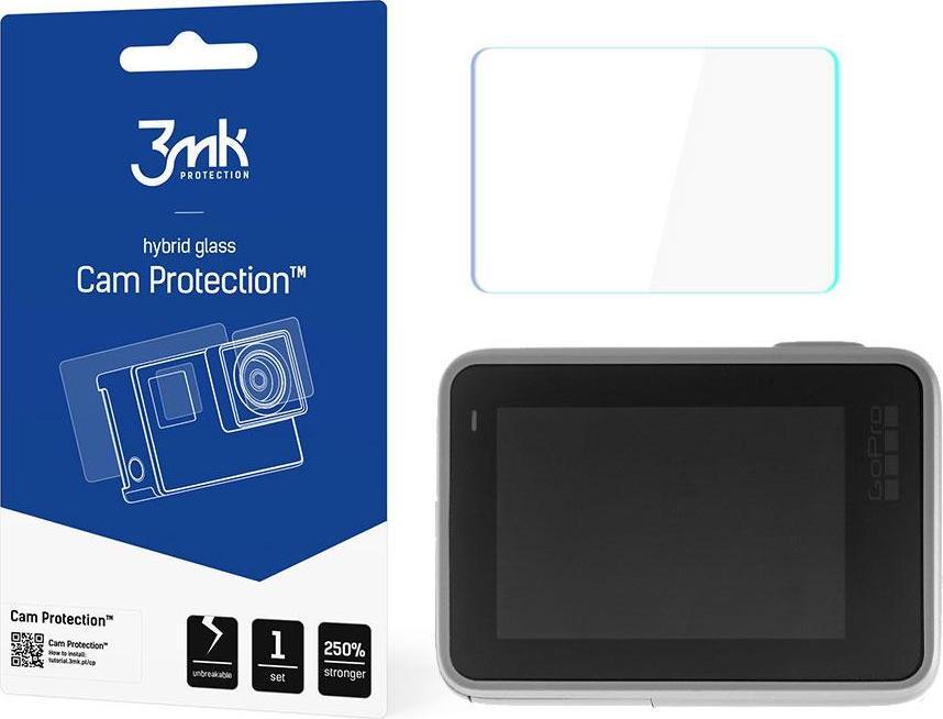 Xham mbrojtës 3MK Hybrid Glass për GoPro Hero 7 White Silver, për ekran dhe lente, transparent