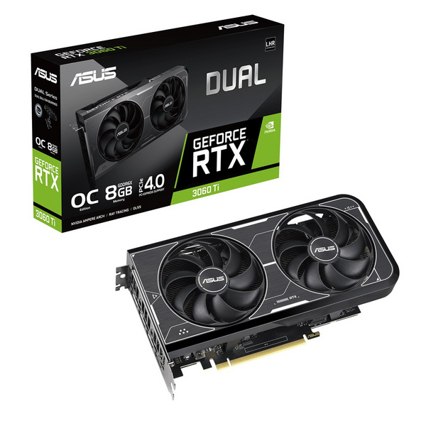 Kartelë Grafike Asus GeForce RTX 3060 Ti Dual OC, 8GB, e zezë