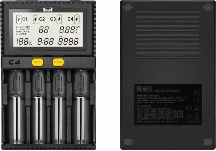 Karikues baterish Newell Smart C4 Supra NL2143, 4 slote, ekran LCD, i zi