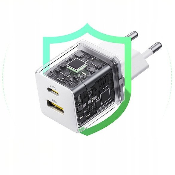 Karikues murale Baseus Palm, 30W, USB dhe Type C, i bardhë