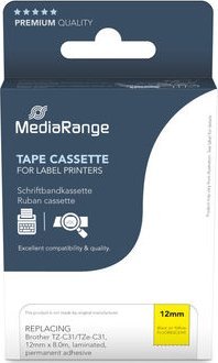 Kasetë shiriti etiketimi MediaRange MRBTZC31, 12mm, 8m, i zi