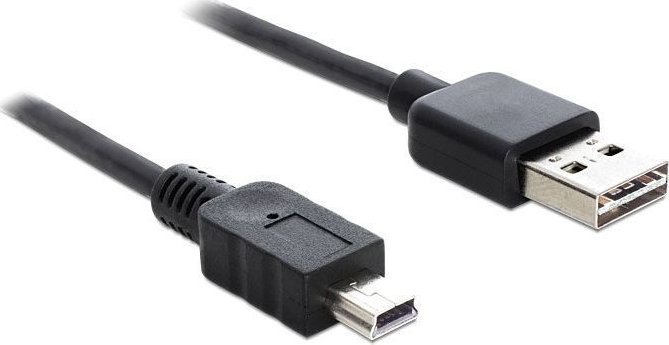 Kabllo USB DeLock (83365), USB-A në miniUSB, 5 m, e zezë