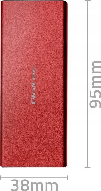 Kuti e jashtme Qoltec për SSD M.2 SATA NGFF, USB 3.0, 2TB, e kuqe