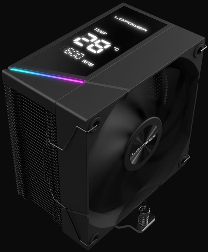 Ладилник за процесор LC-Power LC-CC-120-DB6, вентилатор 125mm, екран за температура, црн