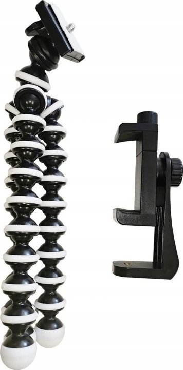 Tripod Viking 4D, mini tripod multifunksional, me mbajtëse telefoni, bardh e zi