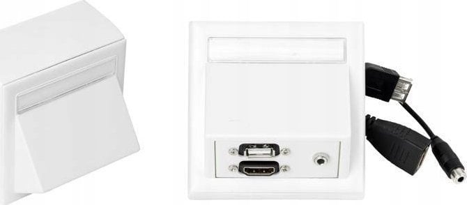 Prizë muri Vivolink WI221260, HDMI, USB A dhe 3.5mm, e bardhë