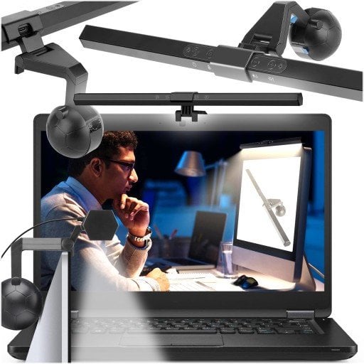 Lampë LED për monitor, 40 cm, montim në ekran, USB, e zezë