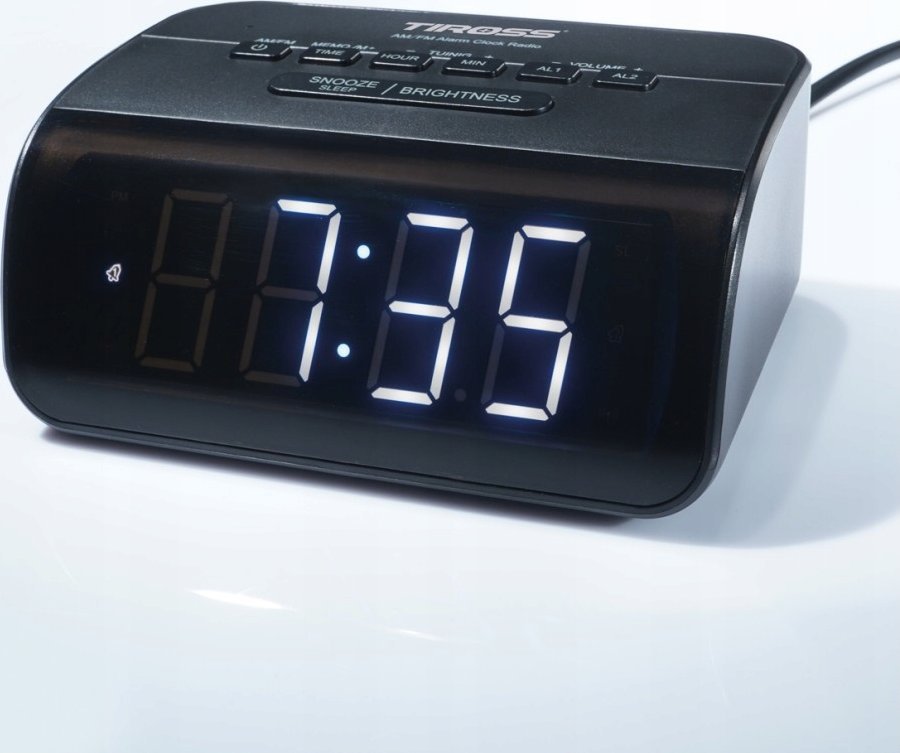 Radio ora digjitale TS490, AM/FM, ekran i ndriçuar, e zezë