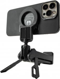 Мини статив за телефон FireFly MTT-S3M, глава 360°, магнетен држач, црн