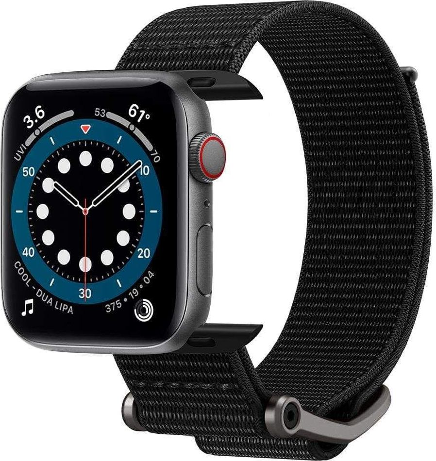 Rrip dore Spigen DuraPro Flex për Apple Watch 44/45mm, silikon, i zi