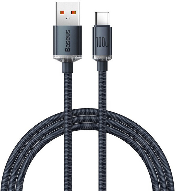 [OUTLET] Kabllo karikimi / të dhënash Baseus Crystal Shine Series USB-A - USB-C, 100W, 1.2m, e zezë