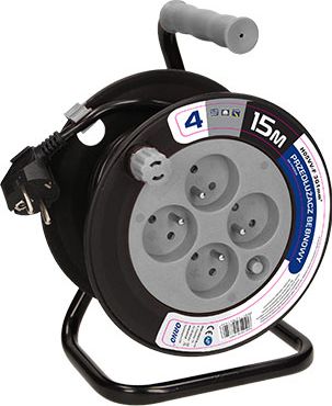 Kabllo zgjatëse Orno MINI drum, 4 x 230V, 3 x 1mm, 15 m, gri