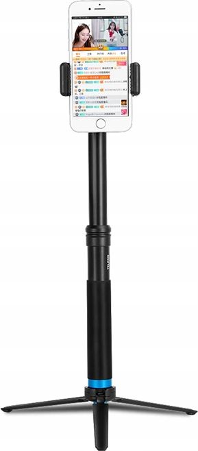 Селфи стап трипод Telesin GP-MNP-090-S, 20-90cm, за спортски камери, црн
