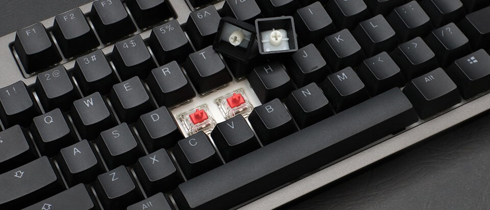 Tastierë lojërash Ducky Shine 7, Cherry MX Blue, e zezë/e hirtë