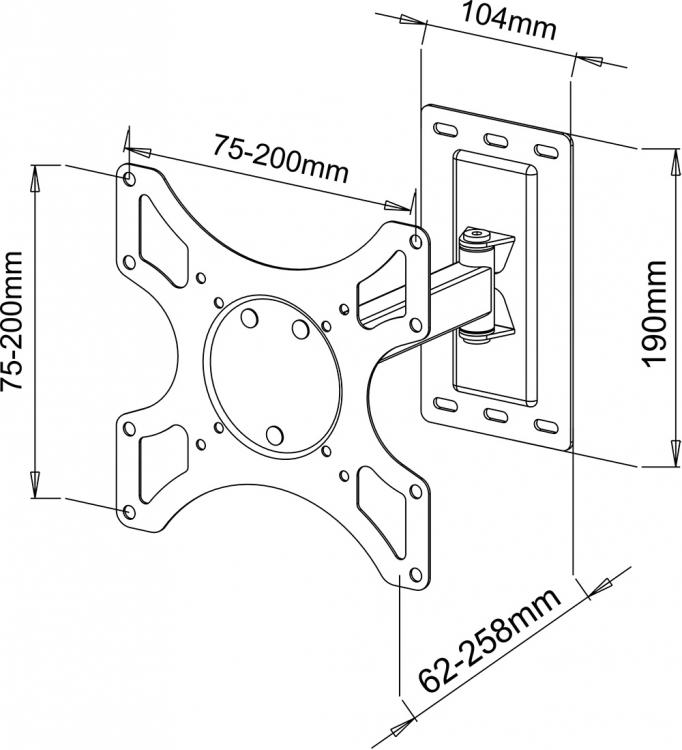 Mbajtëse për TV Sbox LCD-2901, lëvizëse, 19"- 40", 25 kg