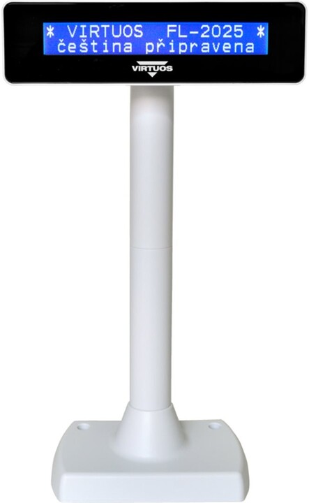 Екран за клиенти Virtuos FL-2025MB - LCD , 2x20, USB, бел