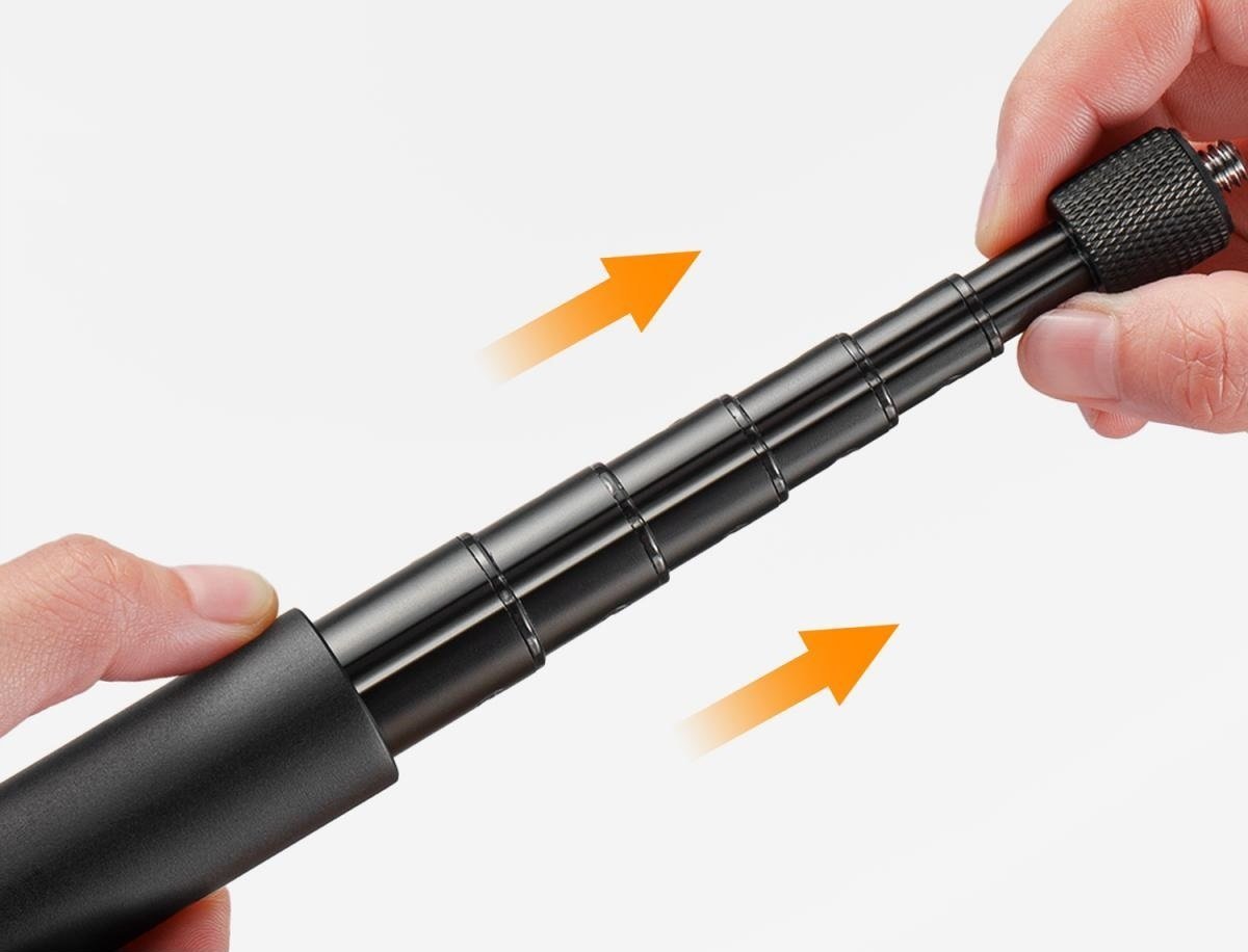 Монопод Kf Kf09.132, статив селфи 153cm, за GoPro DJI Insta360, црн