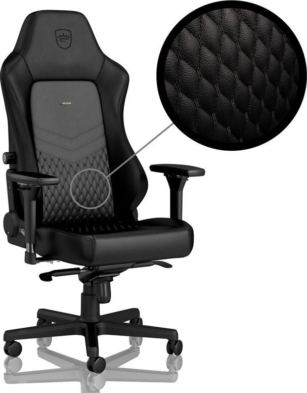Karrige gaming Noblechairs HERO Real Leather, ergonomike, e zezë